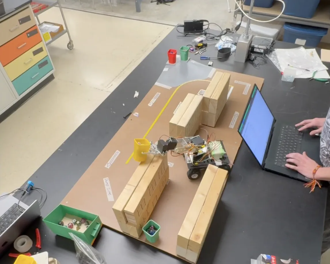Trash Collection Robot collecting objects